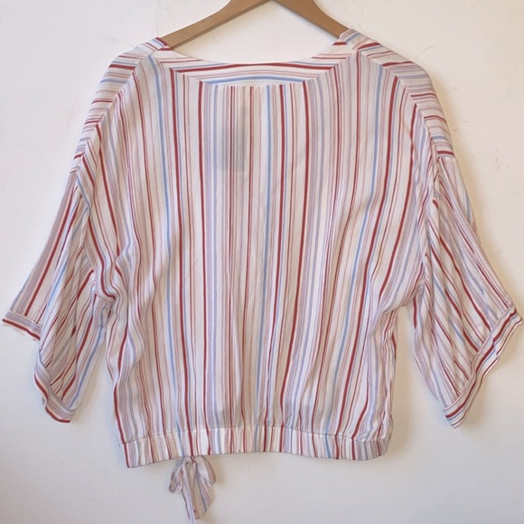 (A11) URBAN Romantics surplice 1/2 sleeves blouse with stripes, Size Large, NWT - Picture 5 of 6